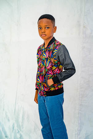 Azriella Bomber Jacket - Rainbow Swirl