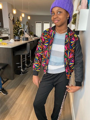 Azriella Bomber Jacket - Rainbow Swirl