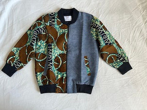 Azriella Bomber Jacket - Denim Block
